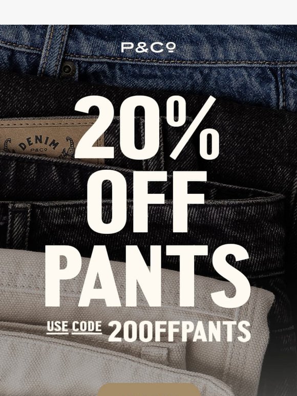 20% Off ALL Trousers ⚡️ Limited time offer