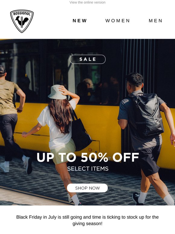 Summer, Fall and Winter—save 50% on gear for every season.