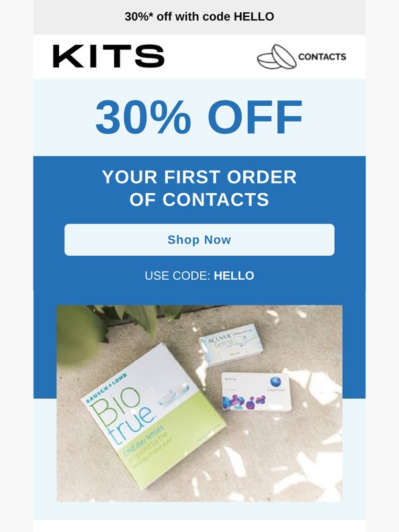 You qualify: 30% off contacts
