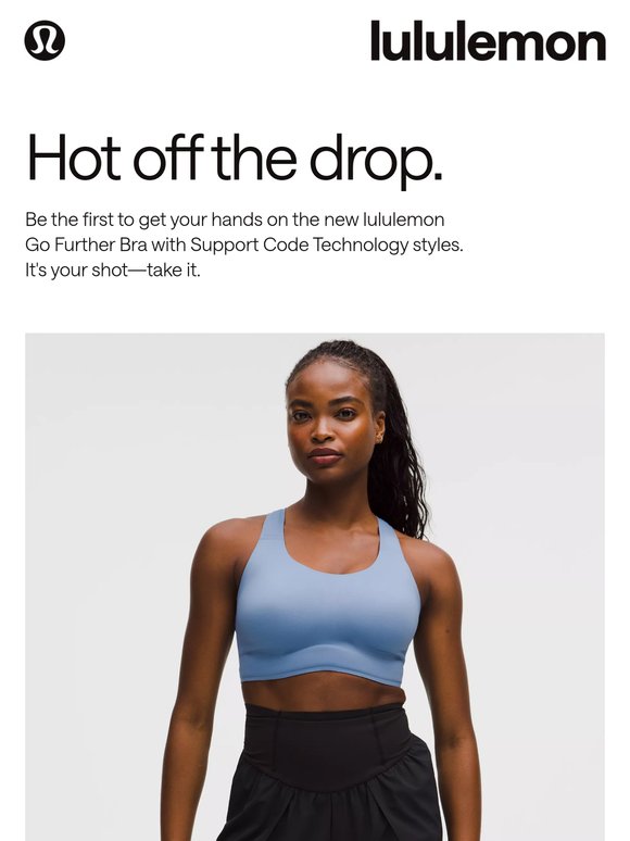 New for you: lululemon Go Further Bra with Support Code Technology styles