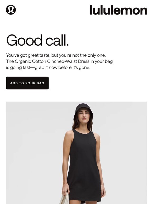 The Organic Cotton Cinched-Waist Dress is making moves