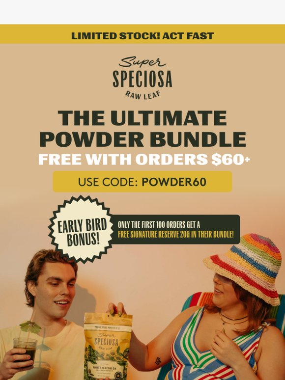 Today Only: The Ultimate Powder Bundle, $0!
