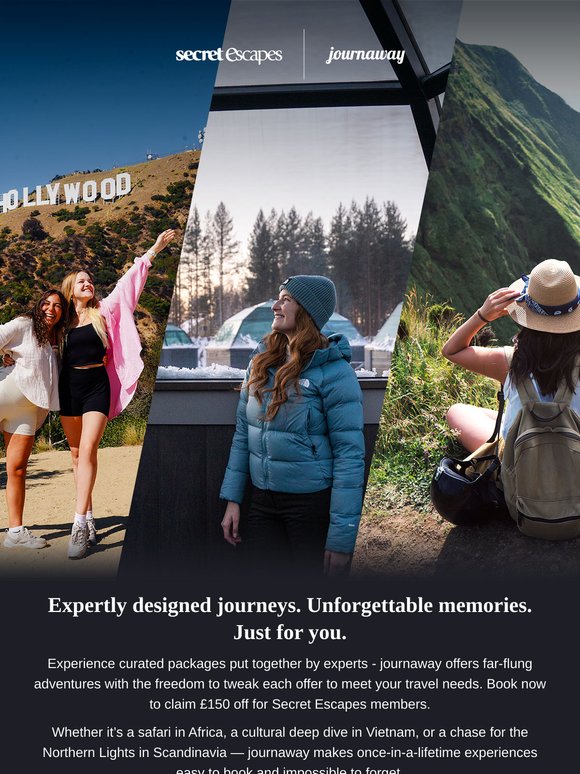 £150 off packages with journaway - your new travel planner