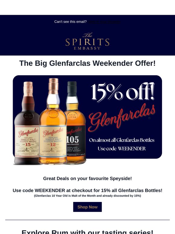 Sip & Save: 15% Off Glenfarclas Today!