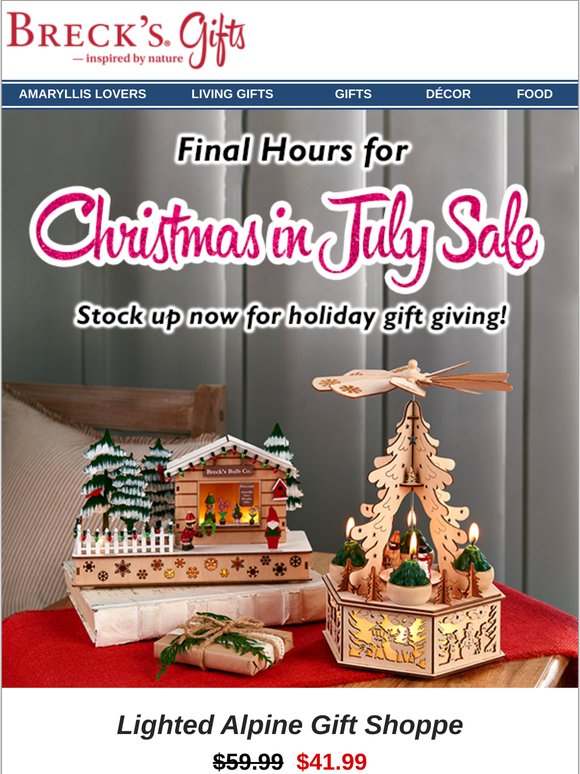 Christmas in July ends today