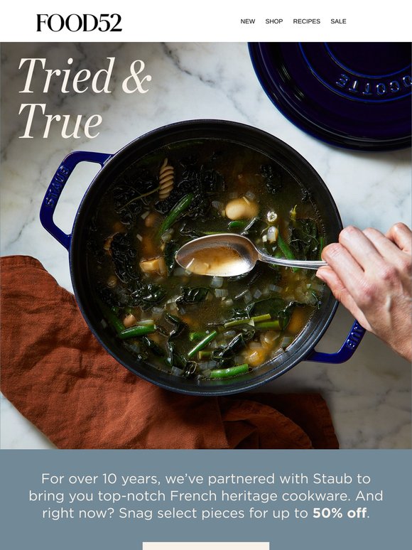 Shop Staub’s timeless cookware, now on sale.