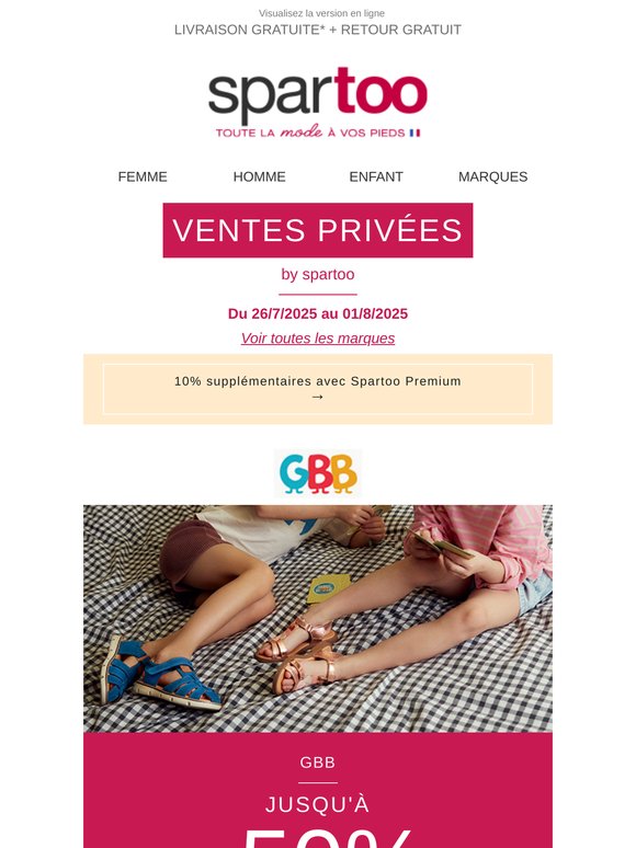 ⏳ Jusqu'à -50 % : c'est LE moment de shopper, sur adidas Originals, GBB, Only, Decoris et Petit Bateau en livraison gratuite