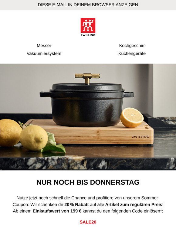 Jetzt noch schnell -20% auf Artikel zum regulären Preis sichern