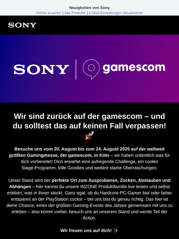 🎮Sony x gamescom 2025: Wir sind wieder dabei!