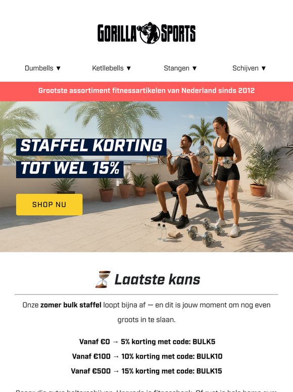 Laatste kans! Zomer bulk korting tot wel 15%