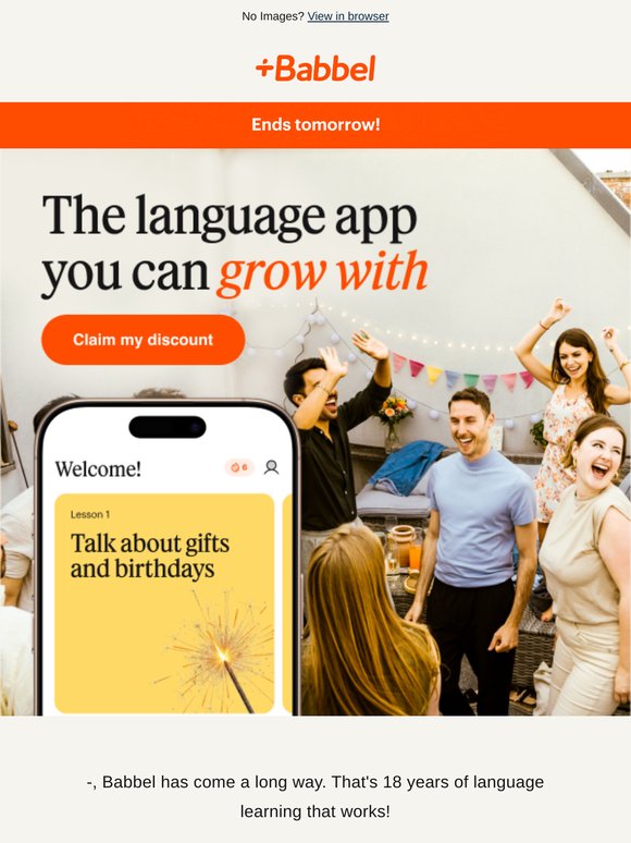 —, get 60% off Lifetime and grow with Babbel 💫