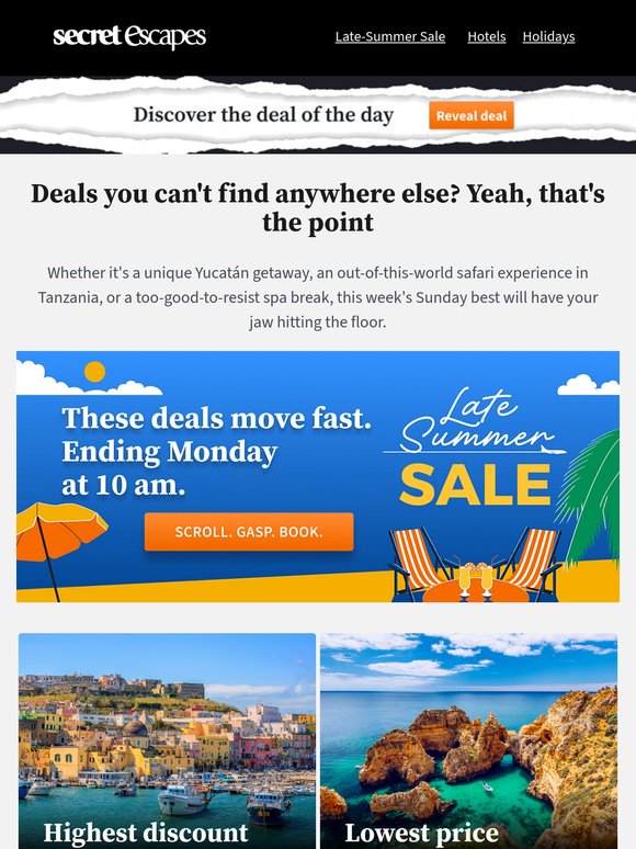 Safari or spa? Doesn't matter, they're both a steal