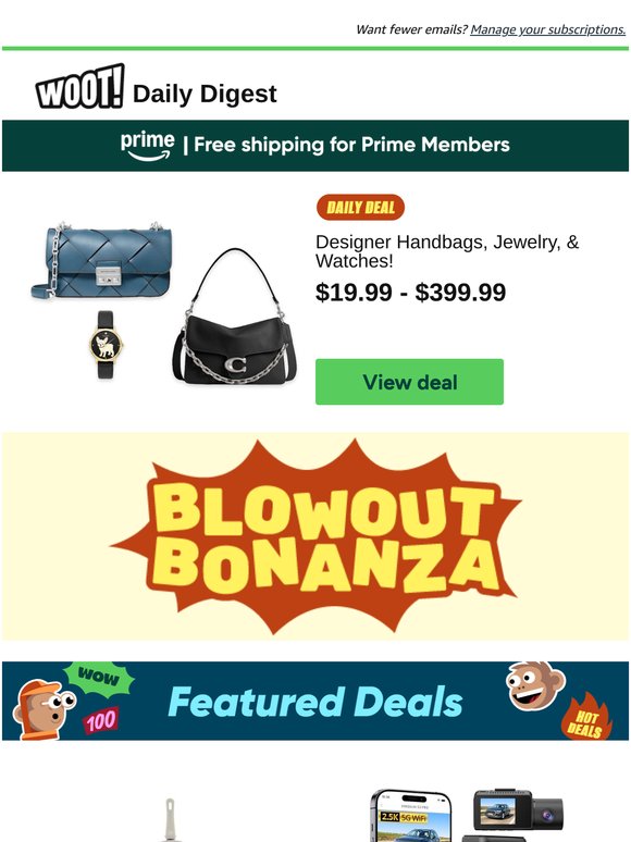 Daily Digest: Designer Handbags, Jewelry, and Watches! and more!