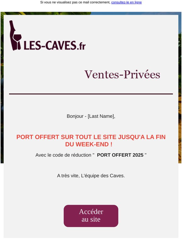 Frais de port offert jusqu'à la fin du Week-End