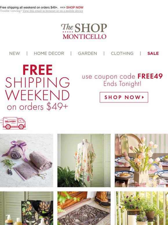 Don't Miss Free Shipping!