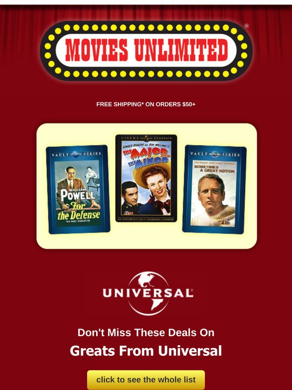 Don't Miss These Deals on Greats from Universal!