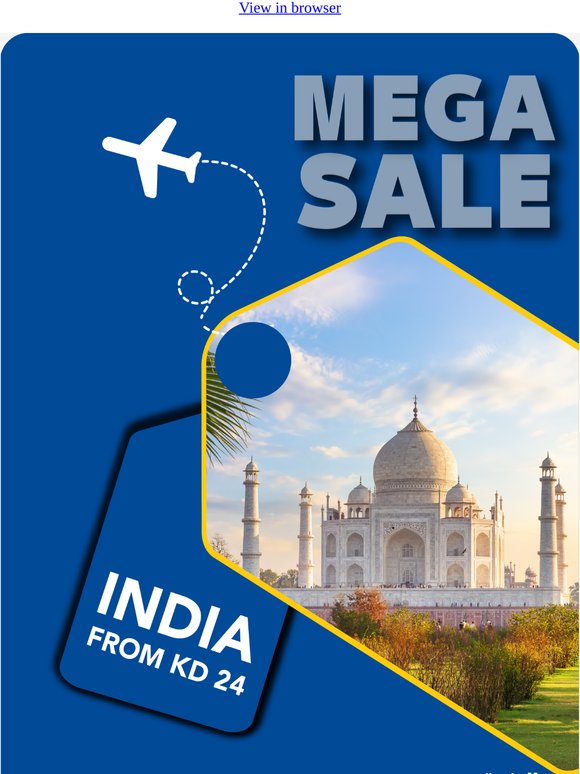 MEGA SALE ✈️ India from KD 24