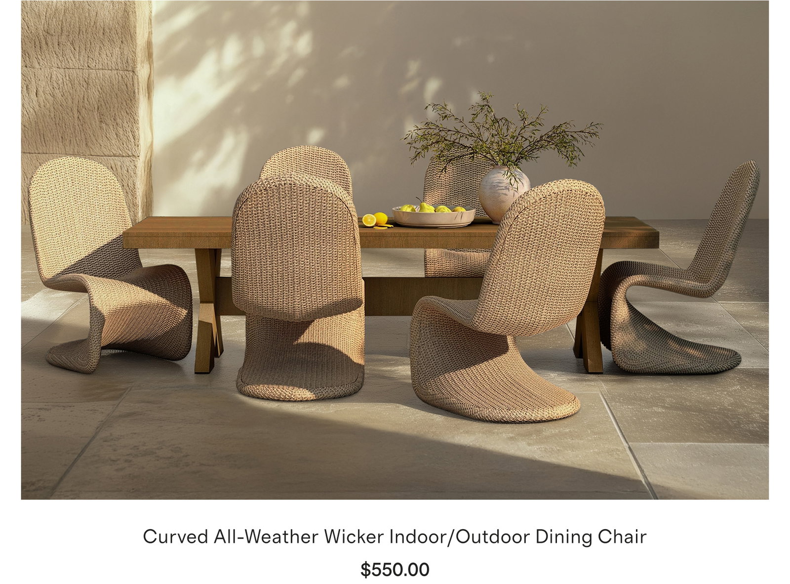Curved All-Weather Wicker Indoor/Outdoor Dining Chair