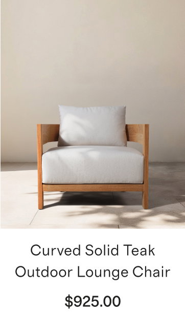 Curved Solid Teak Outdoor Lounge Chair