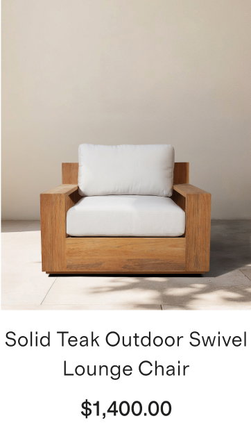 Solid Teak Outdoor Swivel Lounge Chair