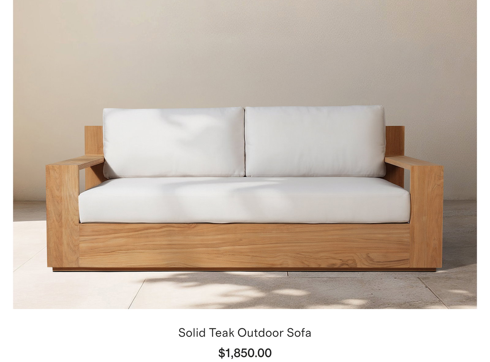 Solid Teak Outdoor Sofa