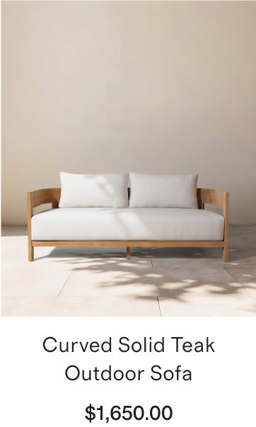 Curved Solid Teak Outdoor Sofa