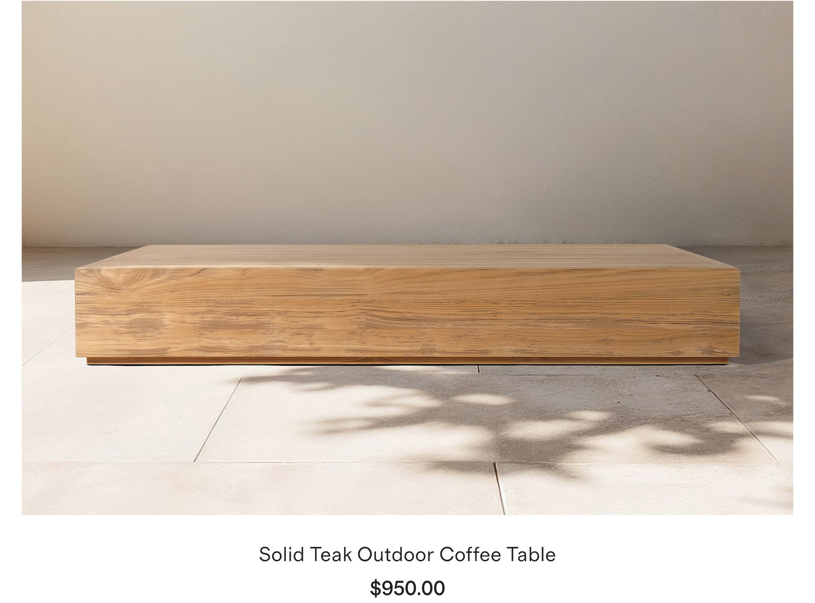 Solid Teak Outdoor Coffee Table