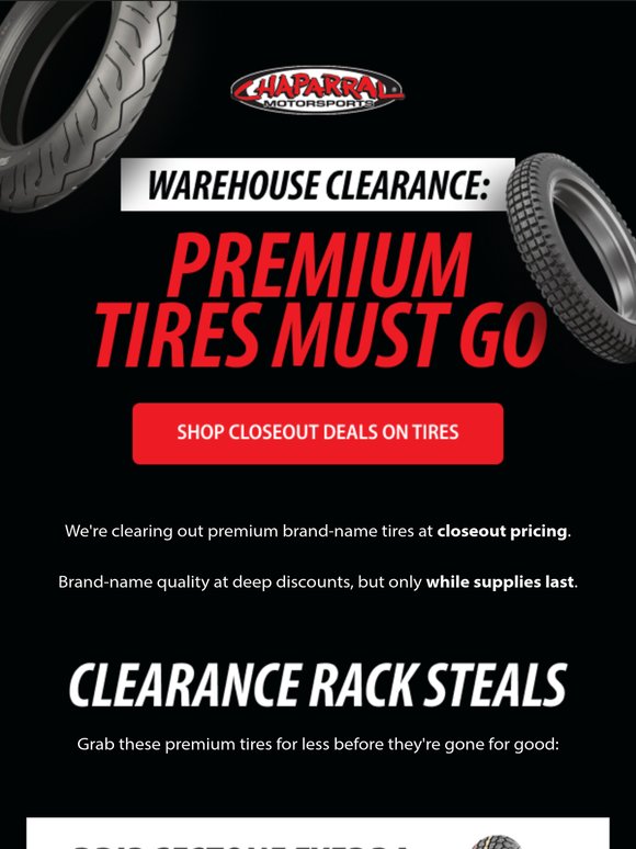 Closeout Pricing on Brand Name Tires
