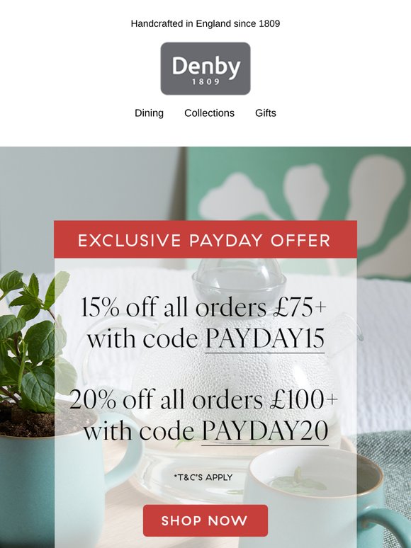 Celebrate July Payday with up to 20% off sitewide