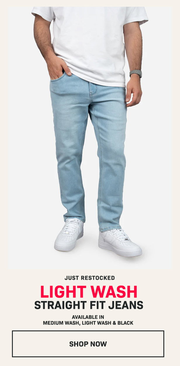Light Wash Straight Fit Jeans