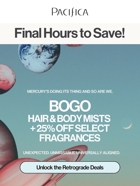 planets align, for now 🌎 sale ends soon!