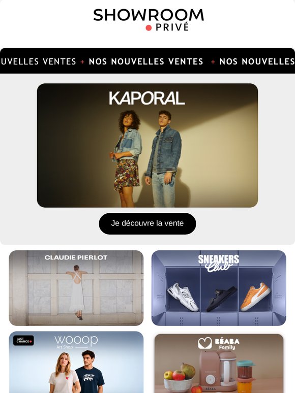 KAPORAL, BIRKENSTOCK, CLAUDIE PIERLOT et 12  nouvelles ventes en ligne aujourd'hui
