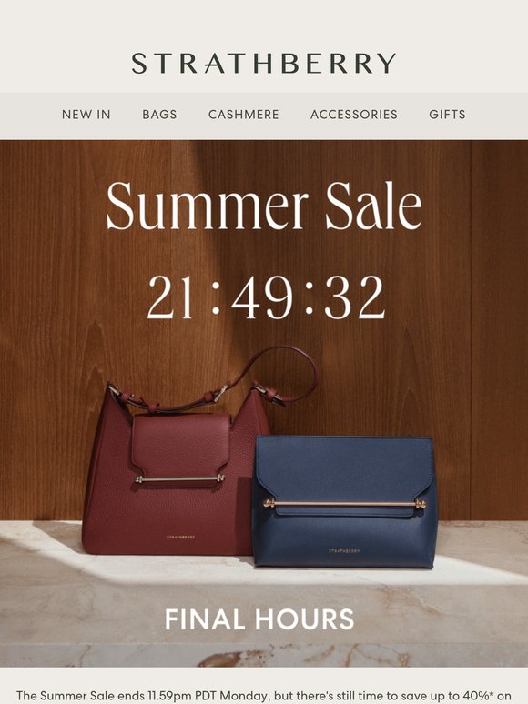 Our Summer Sale ends midnight tomorrow
