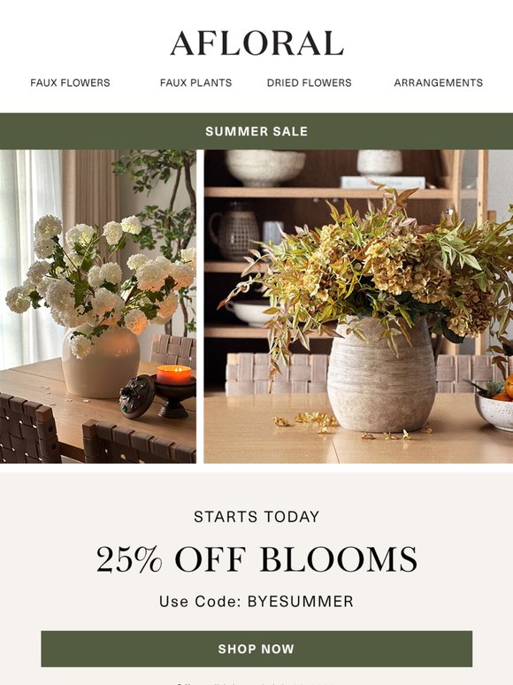 25% Off All Blooms 🌷