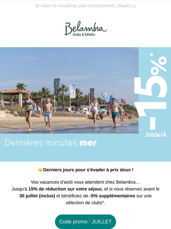 🏖️ Vacances d'août pieds dans l'eau, dernières dispo !