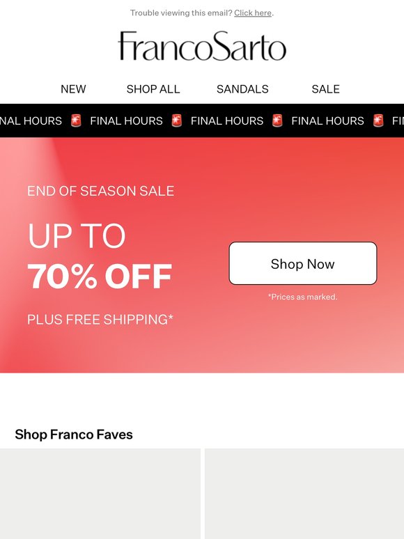 FINAL HOURS‼️ Get Up to 70% Off NOW