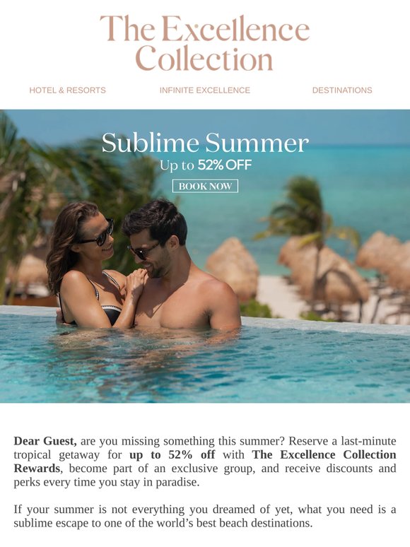 Luxurious last-minute escapes for up to 52% off, Dear Guest