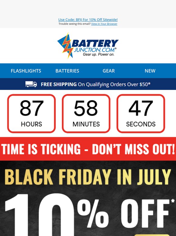 EXTENDED: 10% Sitewide Sale - Black Friday In July!