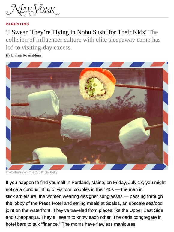 Jhdx The Cut: ‘I Swear, They’re Flying in Nobu Sushi for Their Kids’ | Milled