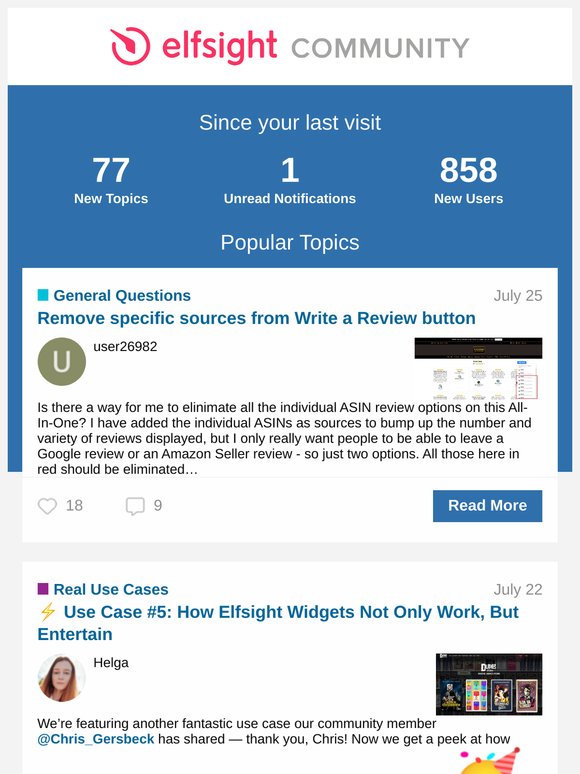[Elfsight Community] Summary