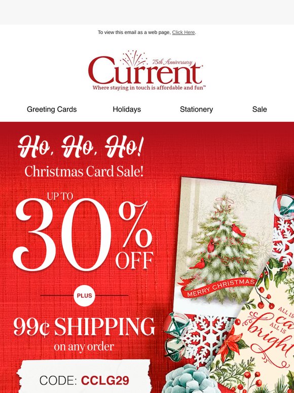 Christmas Card Sale: Up to 30% off + 99¢ shipping
