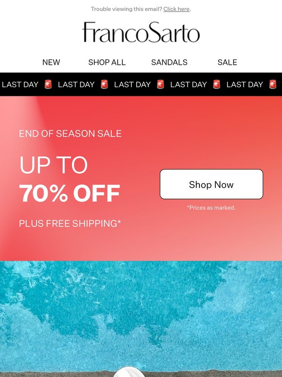 LAST DAY To Get Up to 70% Off + Poolside Perfection 👡☀️🌊