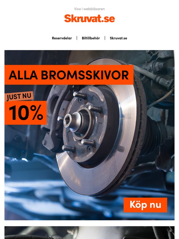 10% rabatt på ALLA bromsskivor!