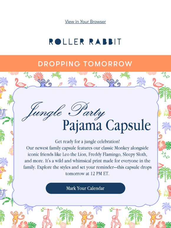 Tomorrow: Jungle Party Pajama Capsule 🙈🌴