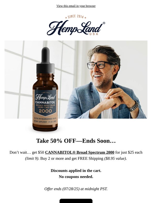 50% Off CANNABITOL 2000—Ends Soon