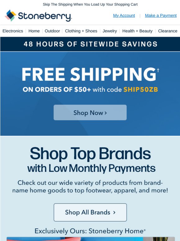 Stoneberry Our Top Brands Now Ship FREE! Milled