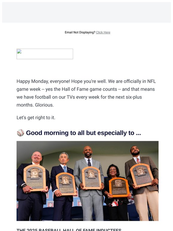 Ichiro Suzuki headlines Baseball Hall of Fame inductees | Aaron Judge hurt | Terry McLaurin ends holdout