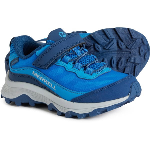 Merrell Little Boys Moab Speed Low A/C Hiking Shoes | Blue | Size 1C | Waterproof