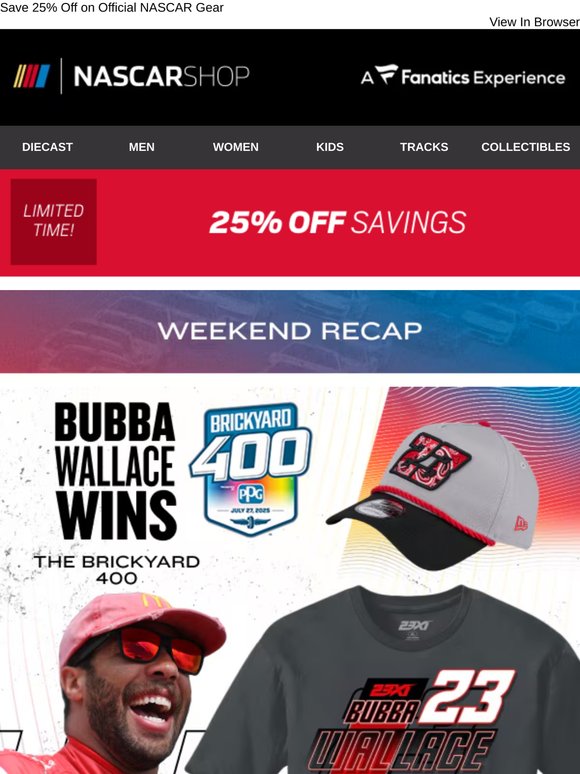 Wallace Wins the Brickyard + In-Season Challenge Champ Crowned