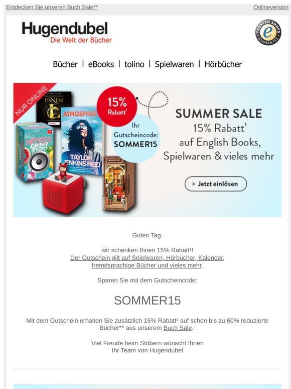 Jetzt 15% sparen im Summer Sale 🏝️
